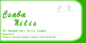 csaba milis business card